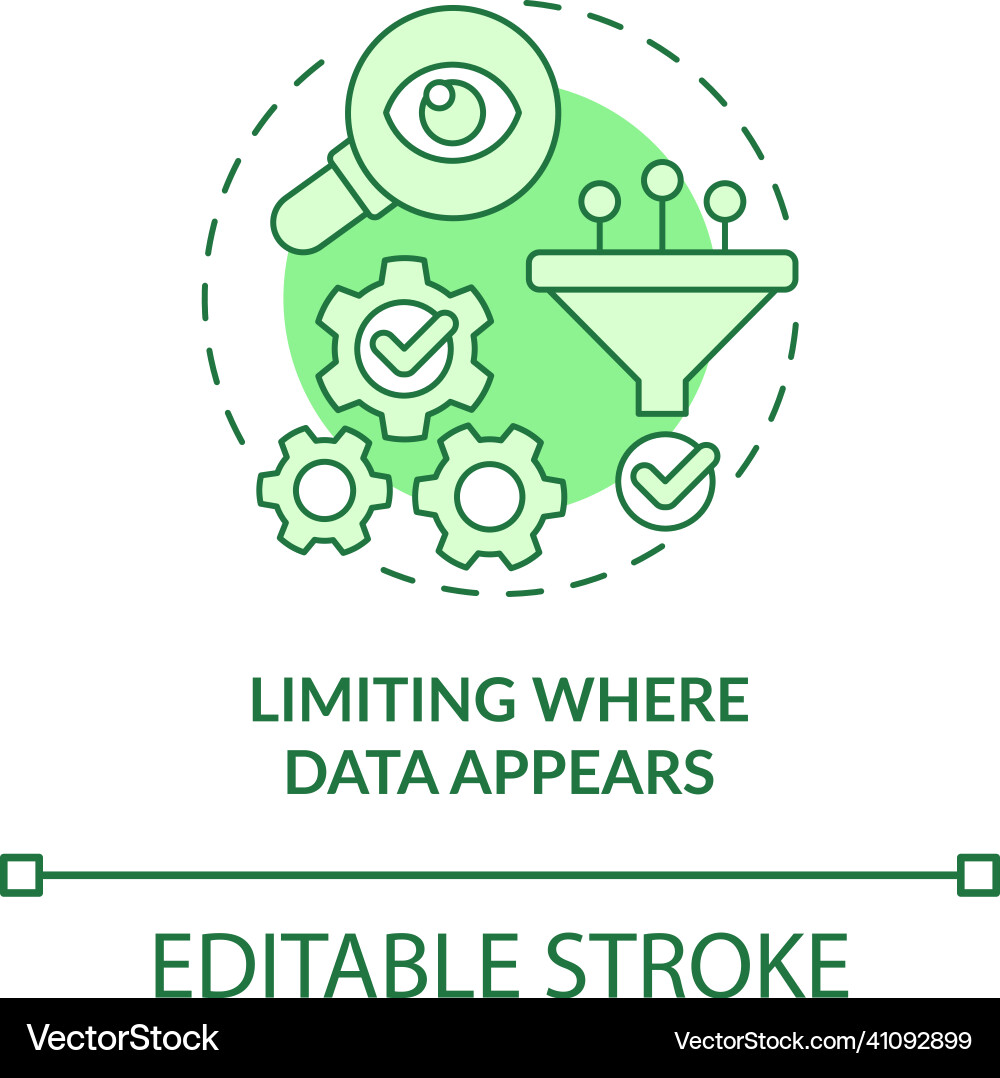 Limiting where data appears green concept icon vector image
