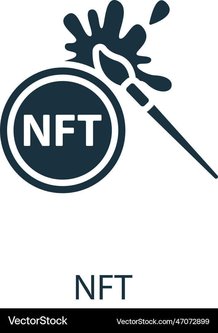 Nft icon monochrome simple sign from blockchain Vector Image