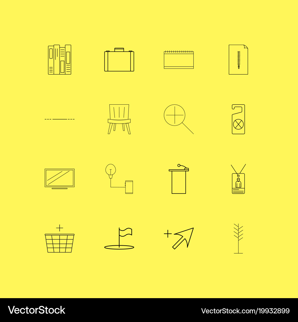 Office linear icon set simple outline icons vector image