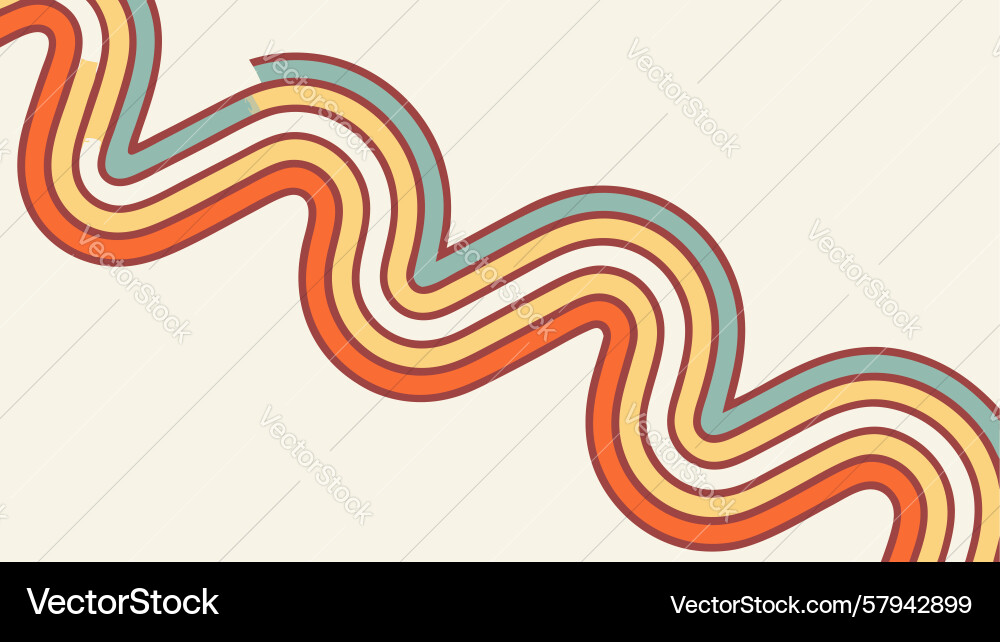 Retro Wavy Lines Pattern Vector Image