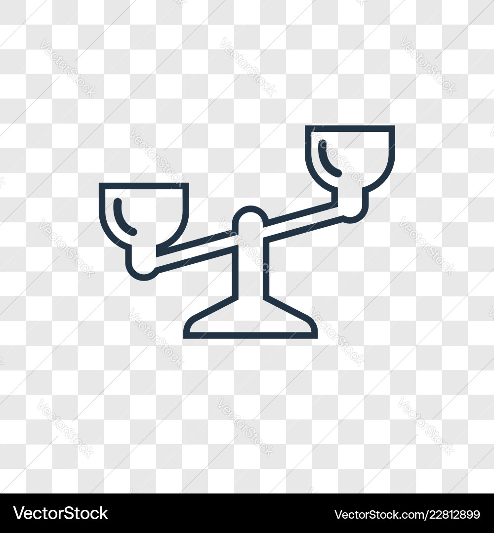 Scale concept linear icon isolated on transparent Scale concept linear icon isolated on transparent vector image