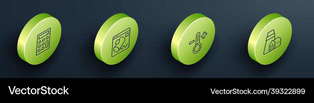 Set isometric line calculator data visualisation Set isometric line calculator data visualisation vector image