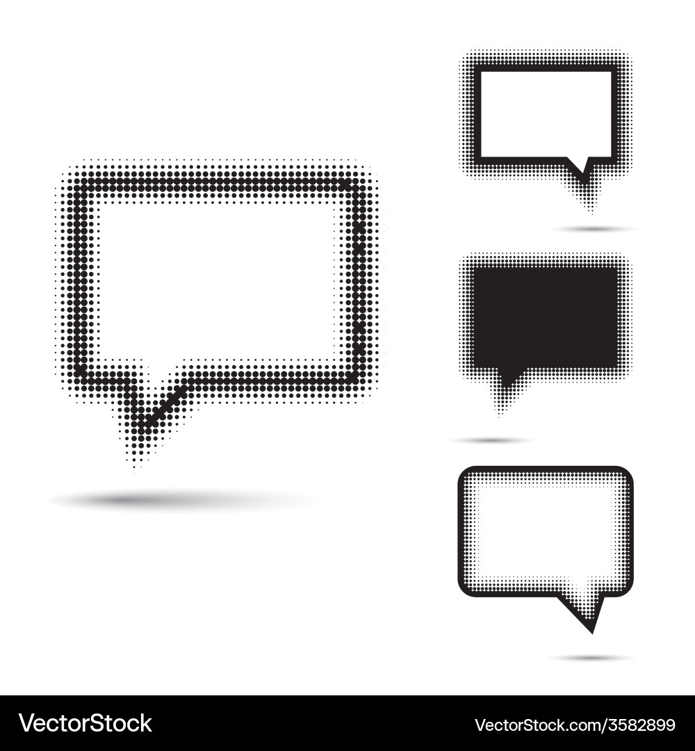 Set of abstract halftone design elements vector image