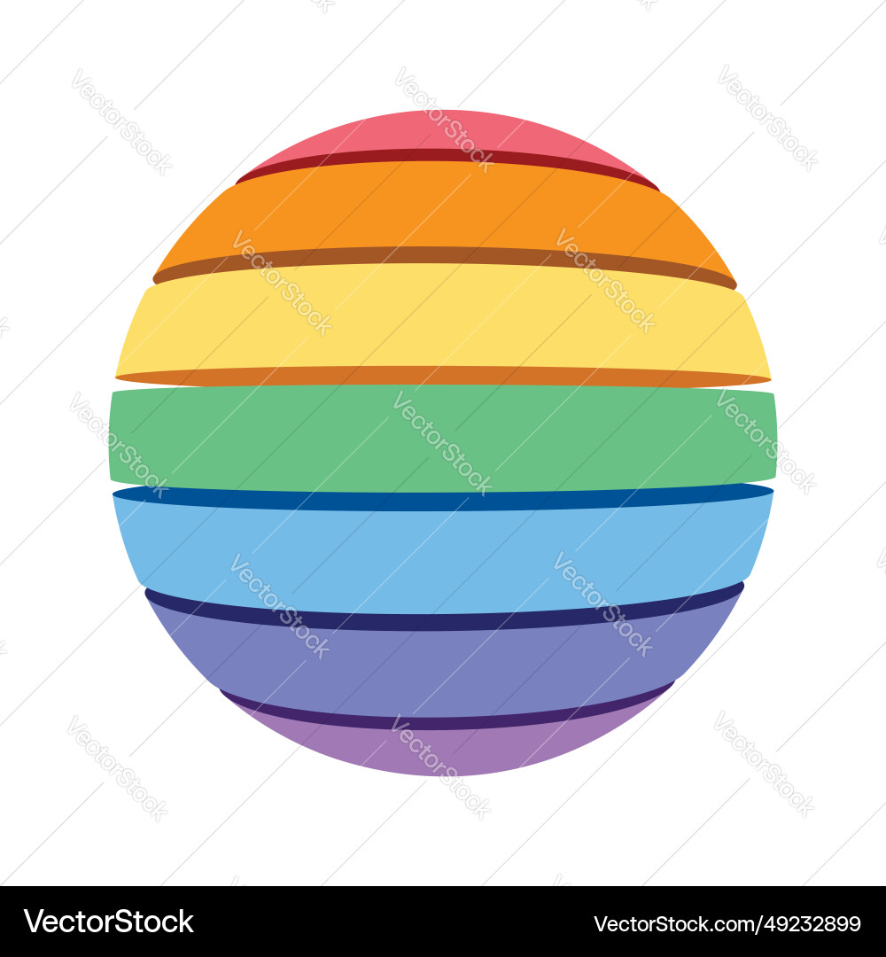 Stack of round colored blocks that makes a sphere vector image