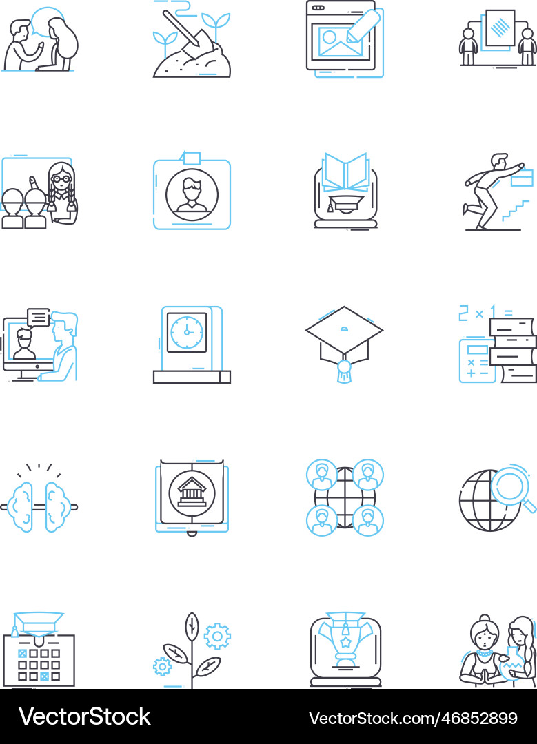 Technische Fähigkeiten lineare Icons kodieren Technische Fähigkeiten lineare Icons kodieren vektorbild