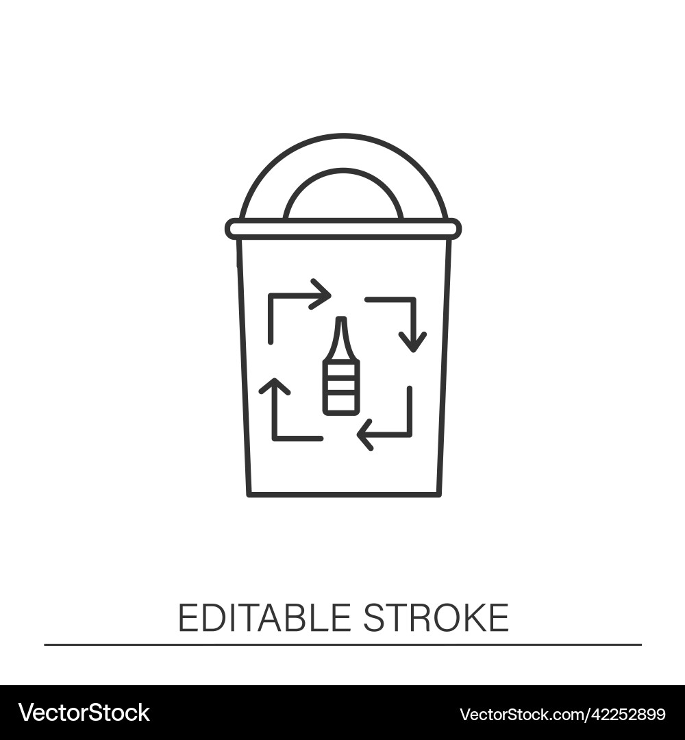 Waste sorting line icon Waste sorting line icon vector image