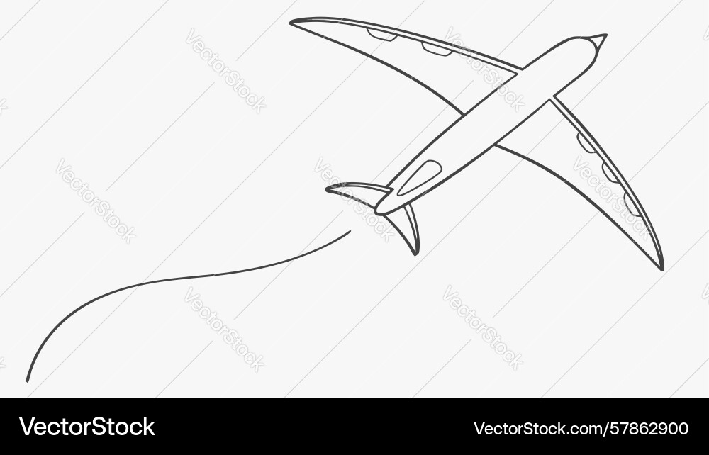 Airplane with dynamic flight path trail design Vector Image
