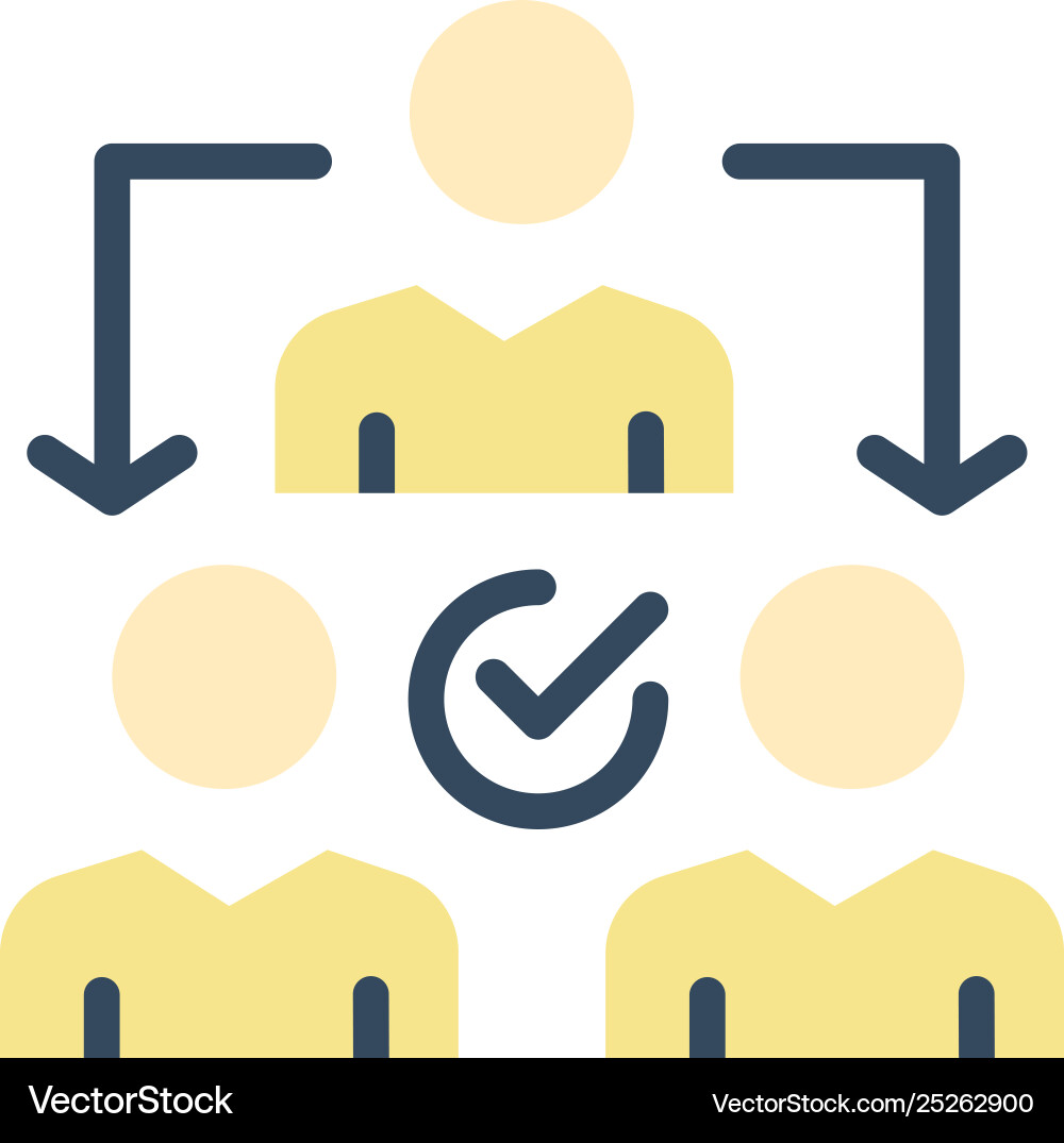 Assignment delegate delegating distribution flat Vector Image