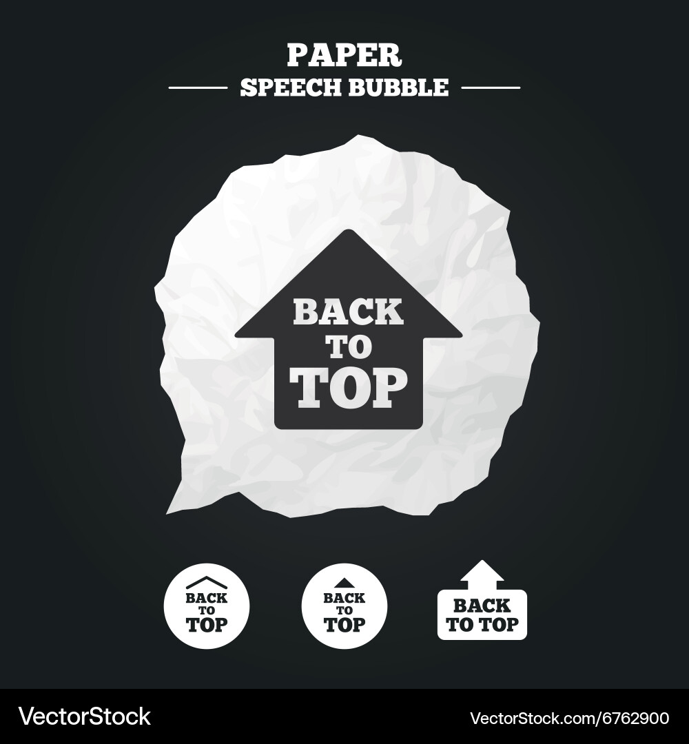 Back to top signs scroll up with arrow Vector Image