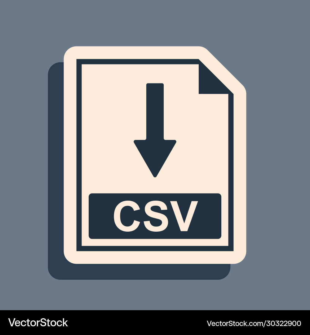 Black csv file document icon download button Black csv file document icon download button vector image