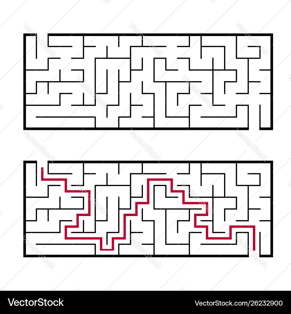 Black rectangular labyrinth with an input Black rectangular labyrinth with an input Vector Image