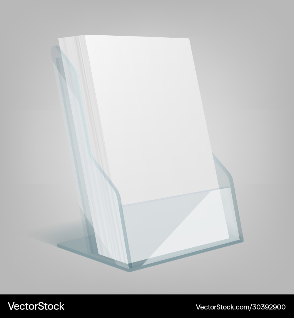 Blankflyerglas oder Kunststoff transparenter Stand Blankflyerglas oder Kunststoff transparenter Stand vektorbild