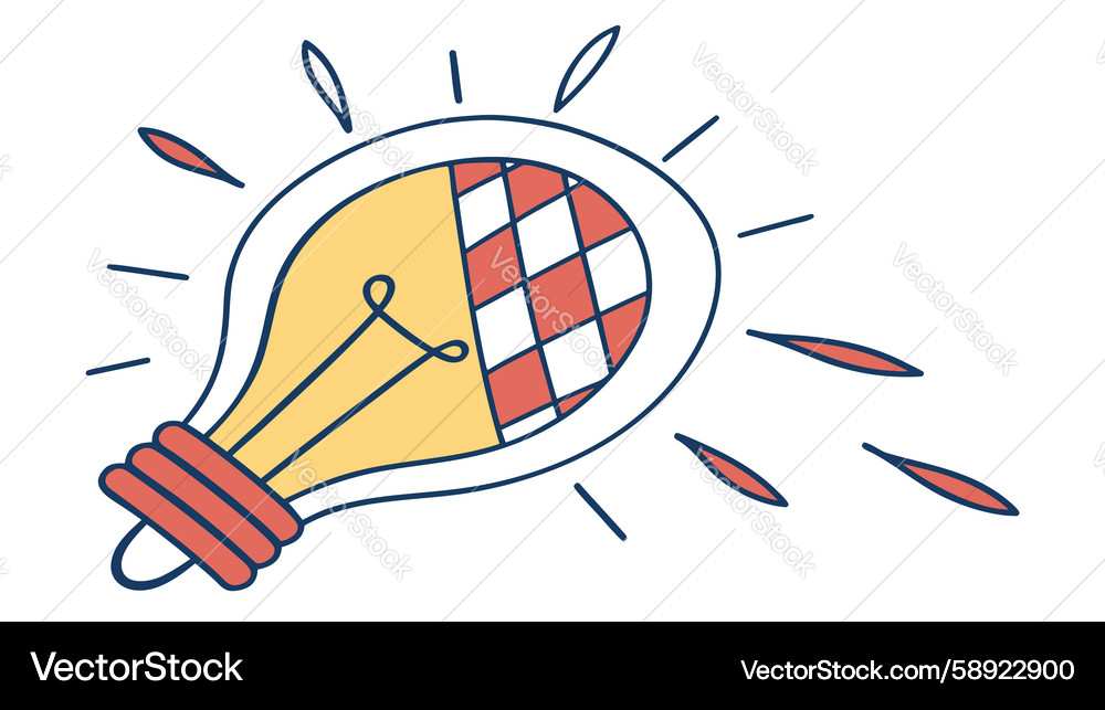 Bright idea light bulb with abstract pattern Vector Image