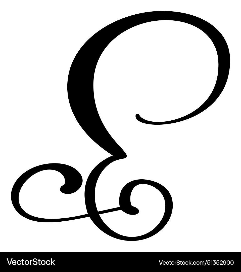 Calligraphy hand drawn letter e logo Royalty Free Vector