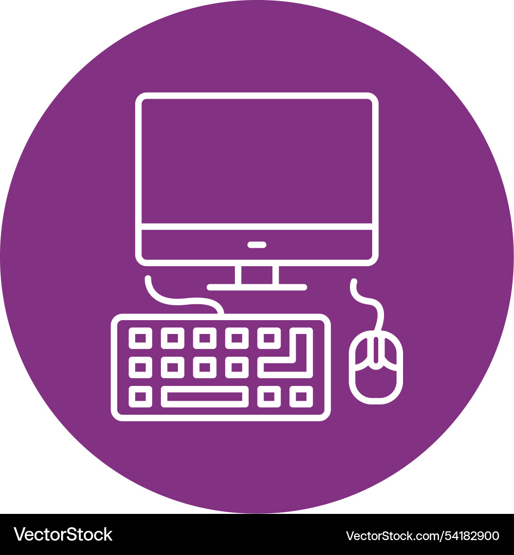 Computing line circle icon Vector Image