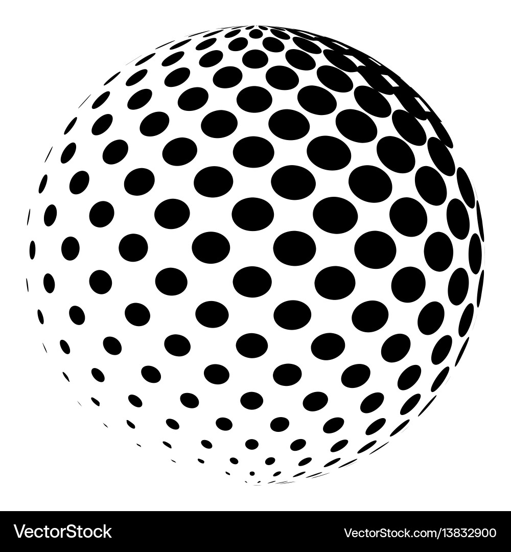 Dotted Sphere with Halftone Pattern vector image