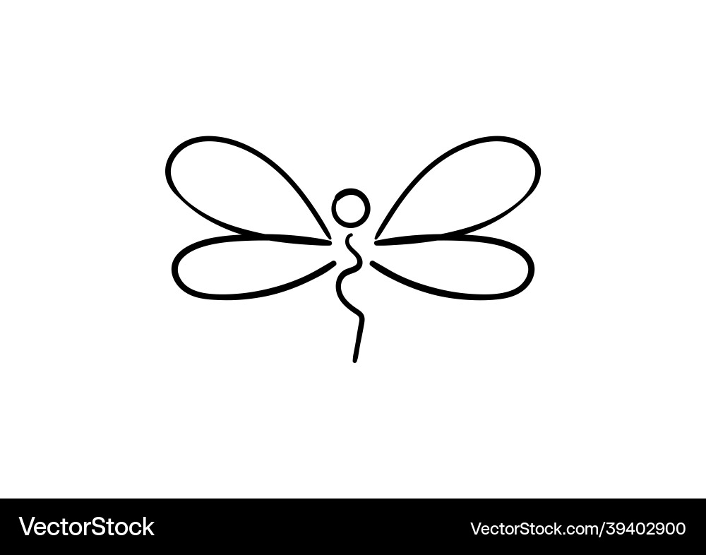 Dragonfly line art with simple and modern design Dragonfly line art with simple and modern design vector image