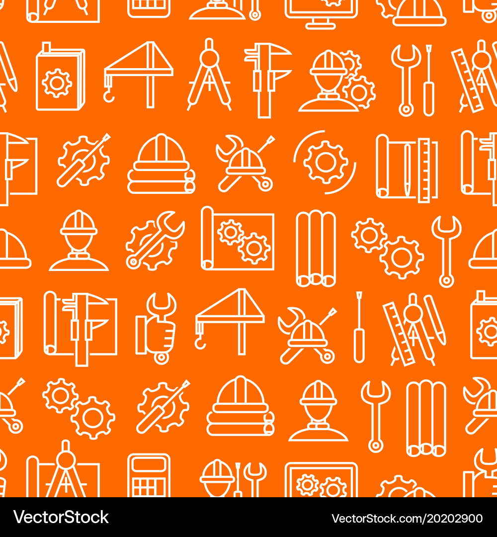 Engineering thin line seamless pattern background vector image