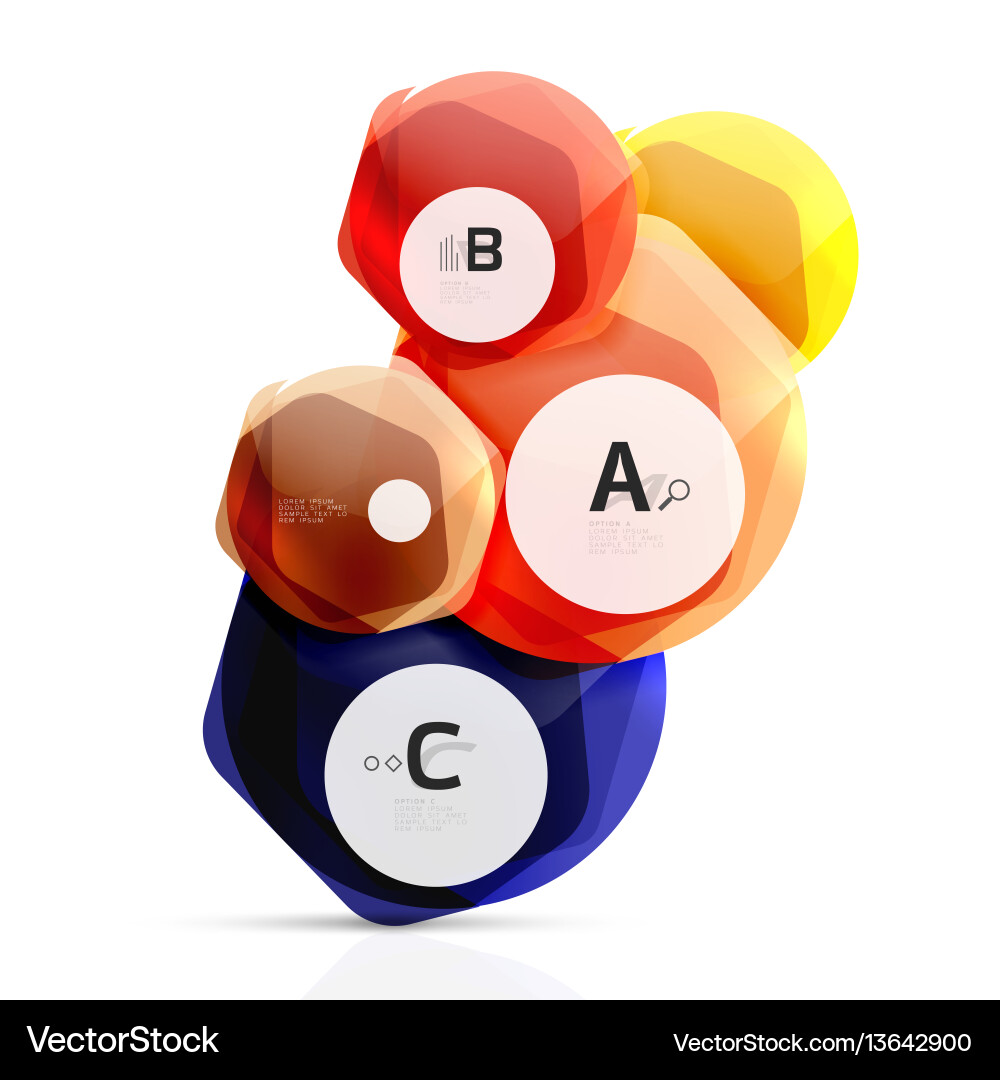 Glass glossy shiny hexagon web elements Glass glossy shiny hexagon web elements vector image