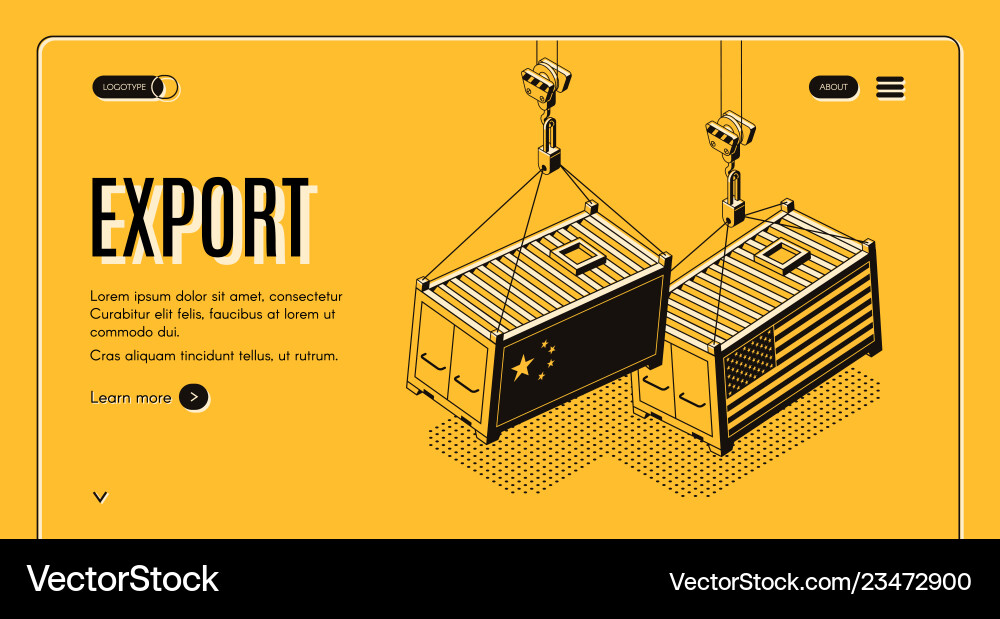 International export isometric webpage International export isometric webpage vector image