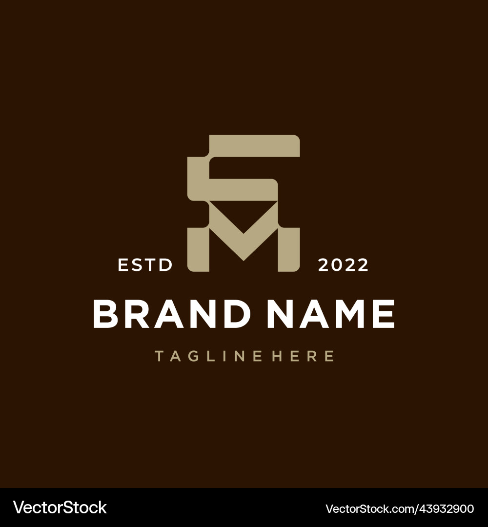 Monogram initial letter fm mf logo design – Free Vector | VectorStock