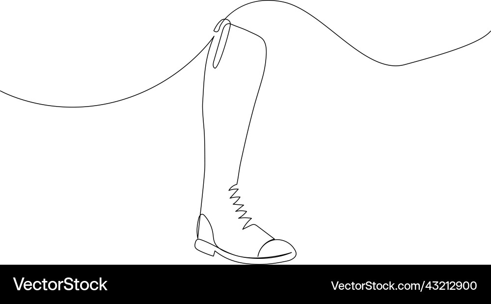 Paddock boot one line art continuous drawing Vector Image