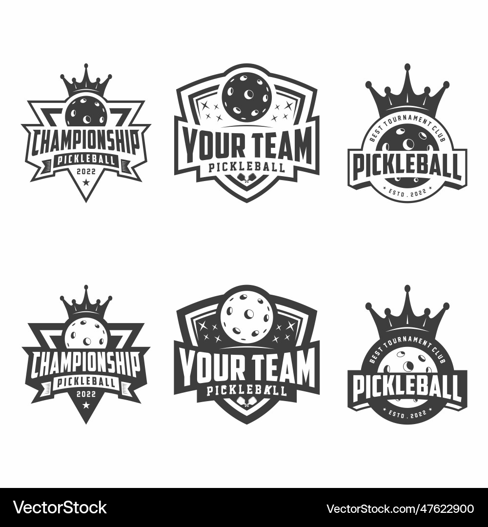 Pickleball Club Badge Set Vector Image