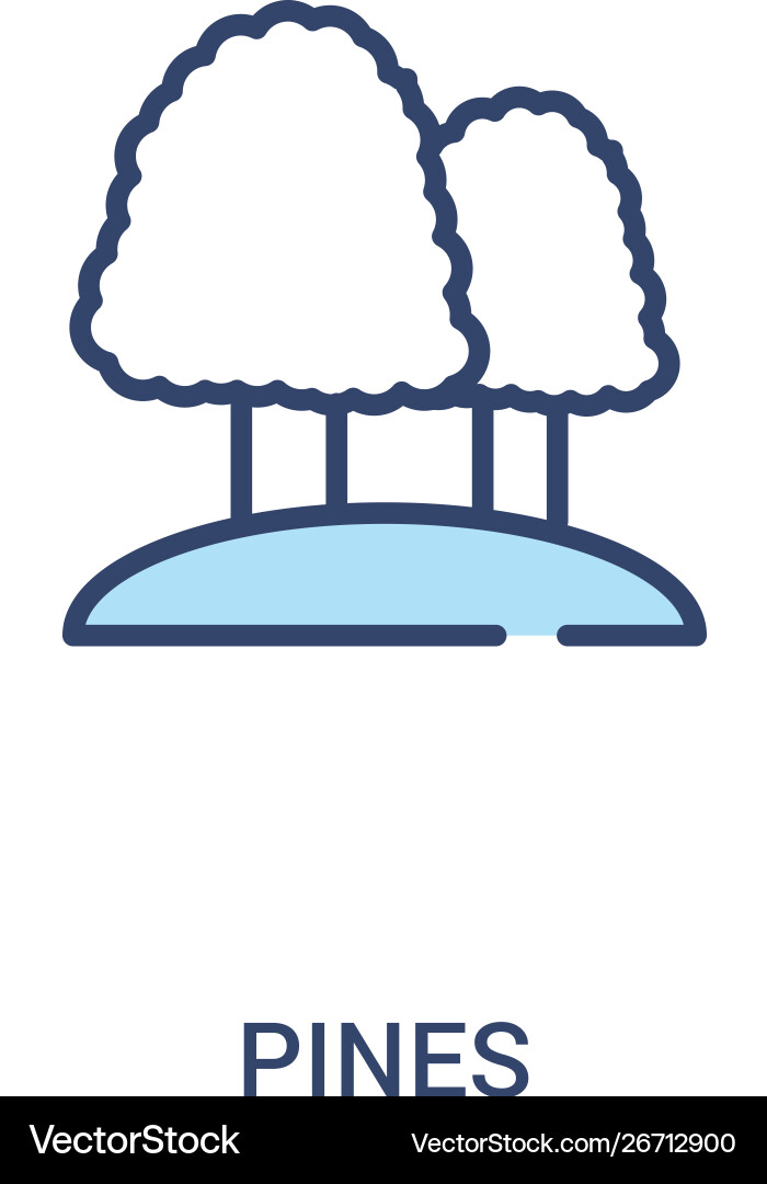 Pines concept 2 colored icon simple line element Pines concept 2 colored icon simple line element vector image