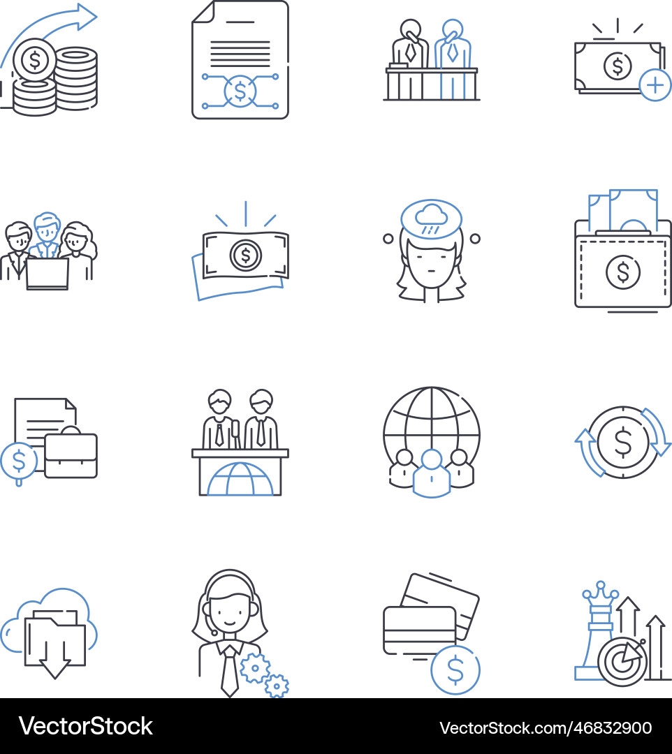 Resource allocation line icons collection Resource allocation line icons collection vector image