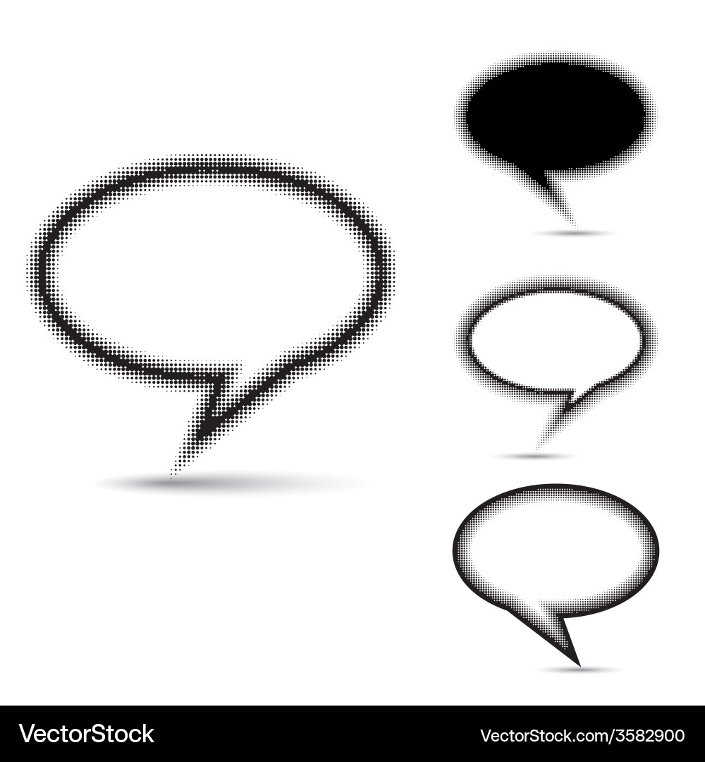 Set of abstract halftone design elements vector image
