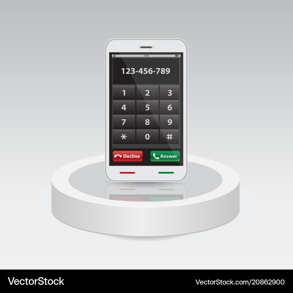 Smart phone with keypad numbers and letters Smart phone with keypad numbers and letters vector image