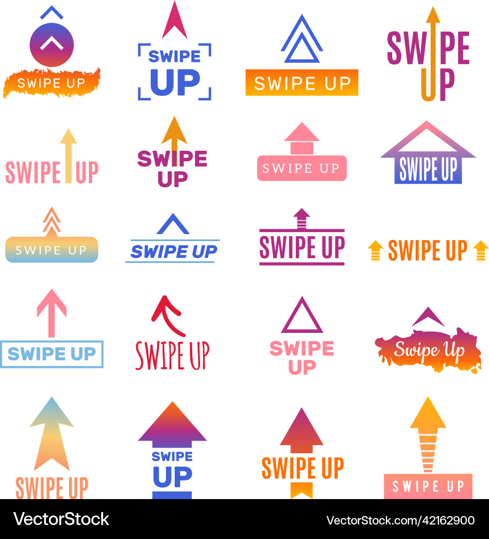 Swipe up ui template web elements for social vector image
