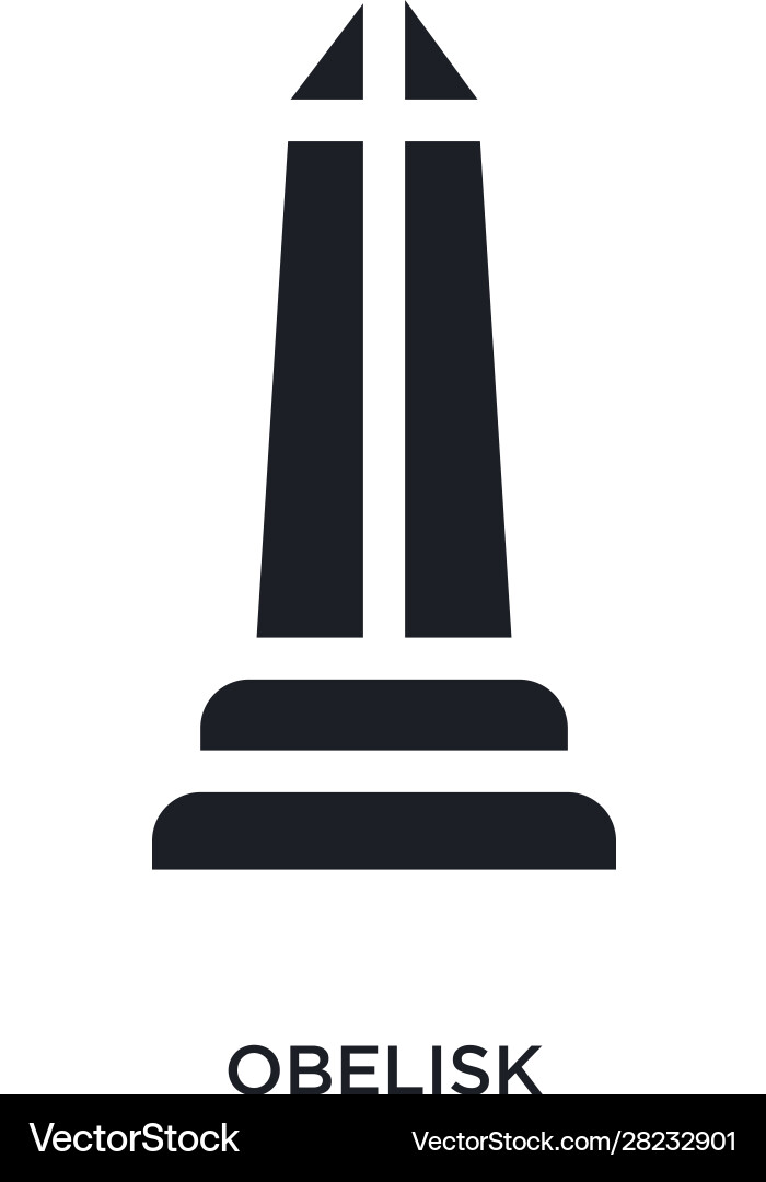 Black obelisk isolated icon simple element from vector image