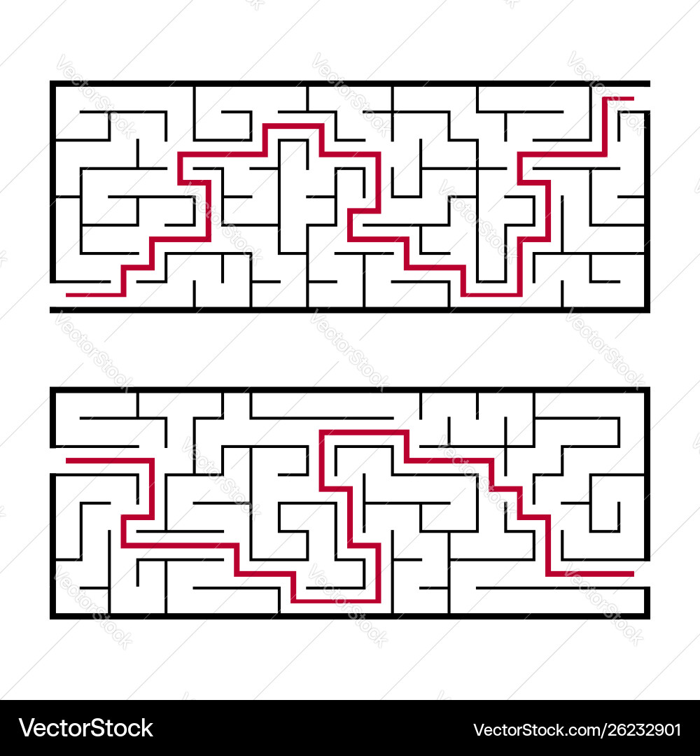 Black rectangular labyrinth with an input Black rectangular labyrinth with an input vector image
