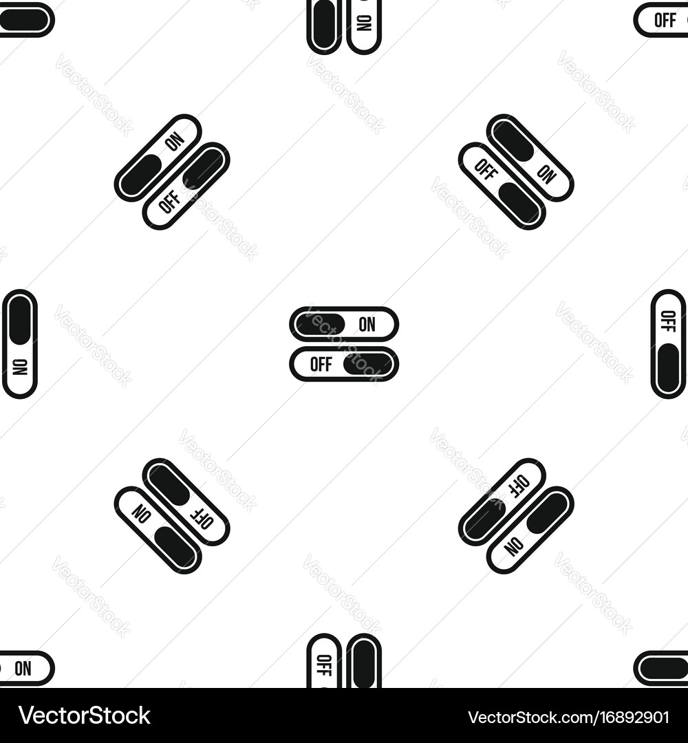 Button on and off pattern seamless black vector image