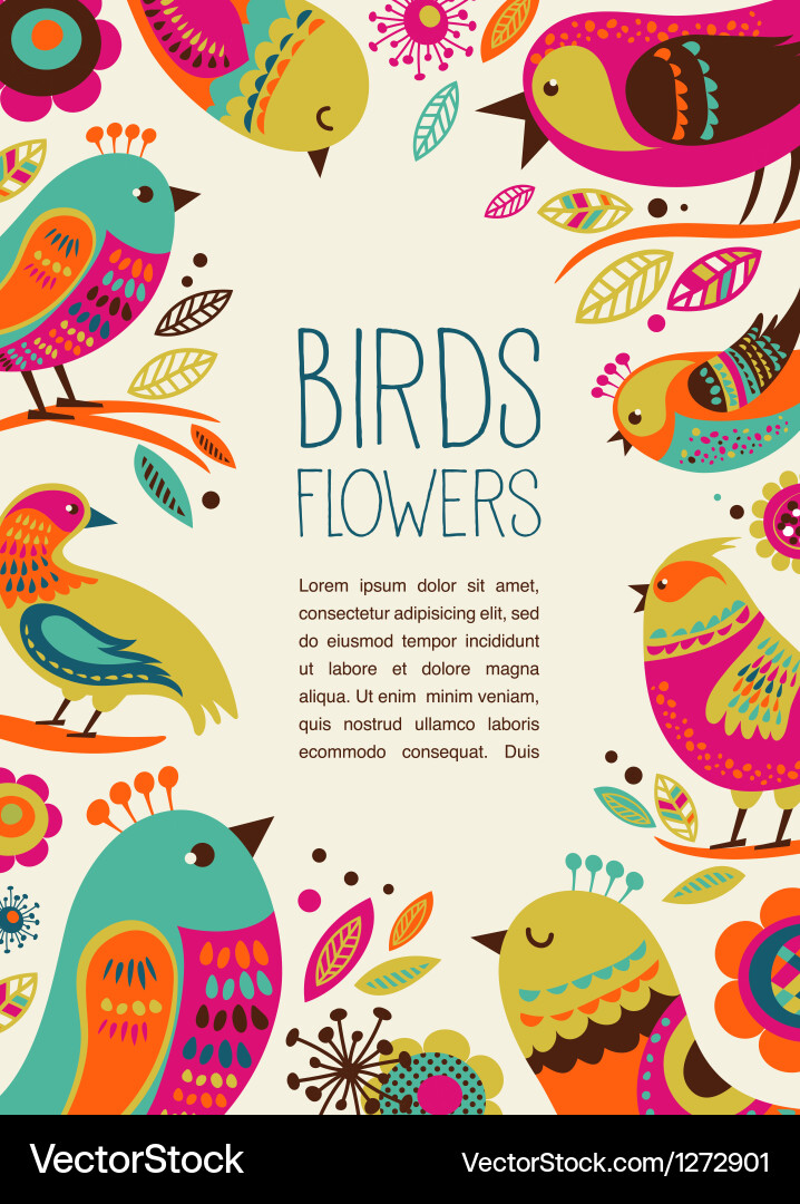 Cheerful Bird Pattern Background vector image
