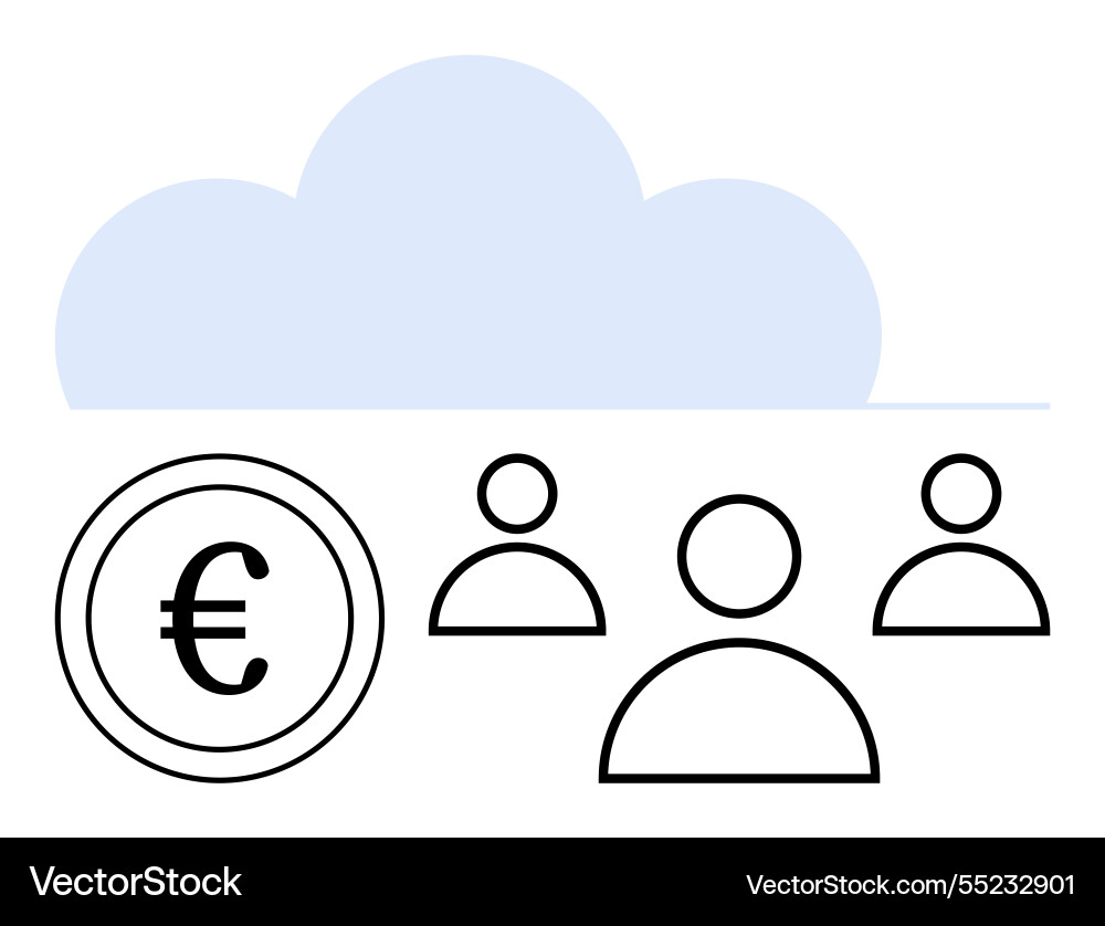 Cloud computing with currency and team connection Cloud computing with currency and team connection vector image