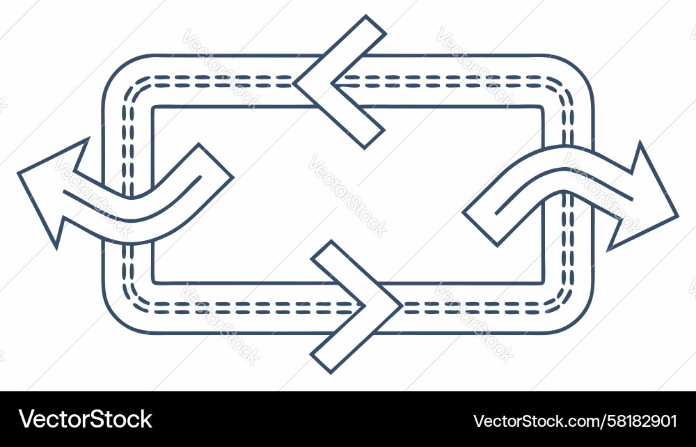 Continuous Path Arrows Vector Image