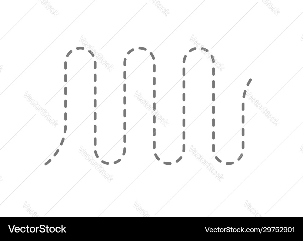 Curve spiral dashed line or abstract wave swirl vector image