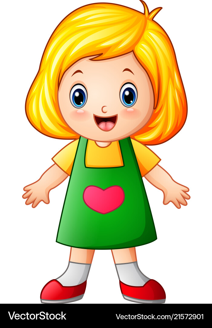 Cute little girl cartoon Royalty Free Vector Image