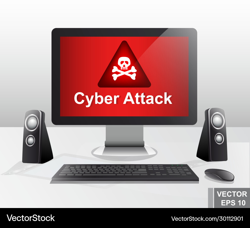 Cyber attack breaking hacker modern vector image