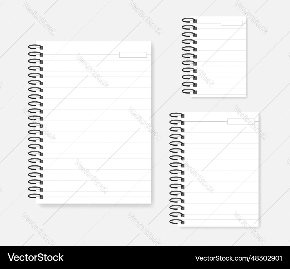 Drahtring gebundenes gefüttertes Notebook mit leerem Datum Drahtring gebundenes gefüttertes Notebook mit leerem Datum Vektorbild