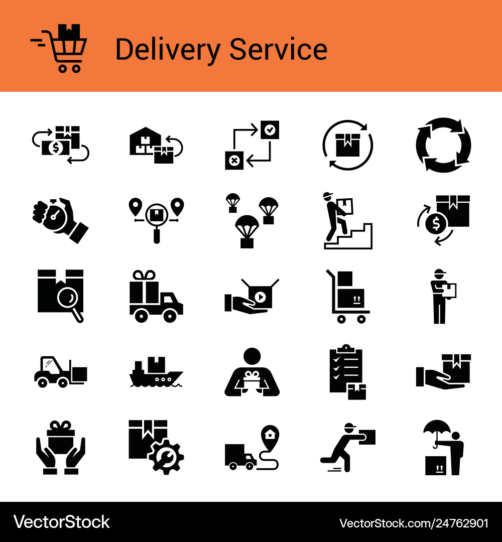 Fast delivery logistic icons big set in flat style Fast delivery logistic icons big set in flat style Vector Image