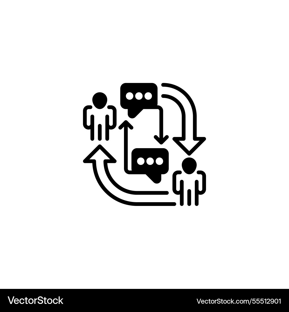 Feedback loop line icon universal creative vector image