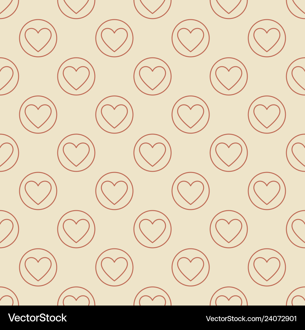 Heart in circle seamless pattern thin Heart in circle seamless pattern thin vector image