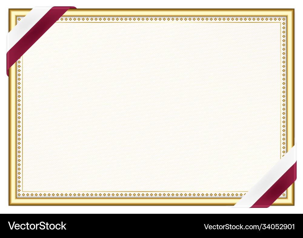 Horizontal frame and border with qatar flag Vector Image