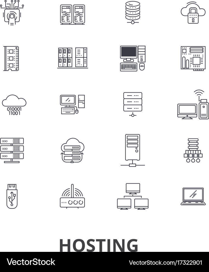 Hosting hostess web server cloud vector image