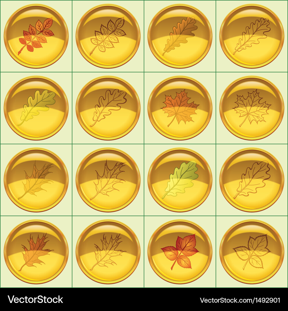 Leaves buttons set Vector Image