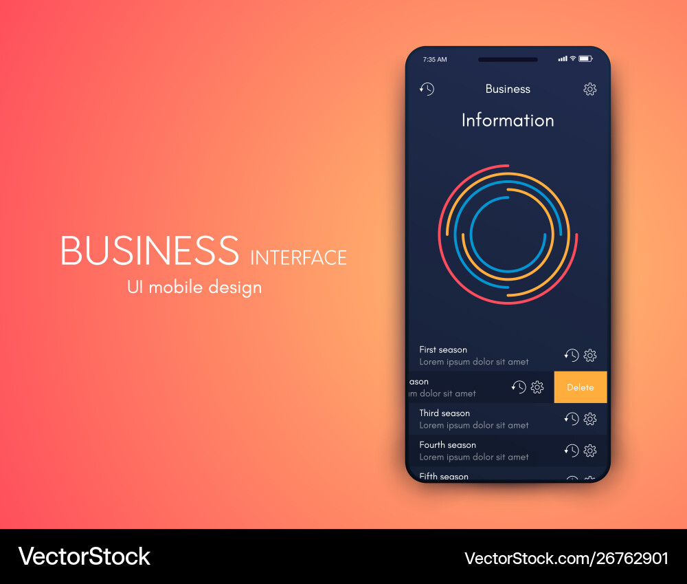 Mobile application interface ui design stock Mobile application interface ui design stock vector image