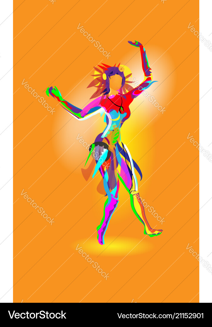 Multicolored abstraction with a dancing girl Multicolored abstraction with a dancing girl vector image